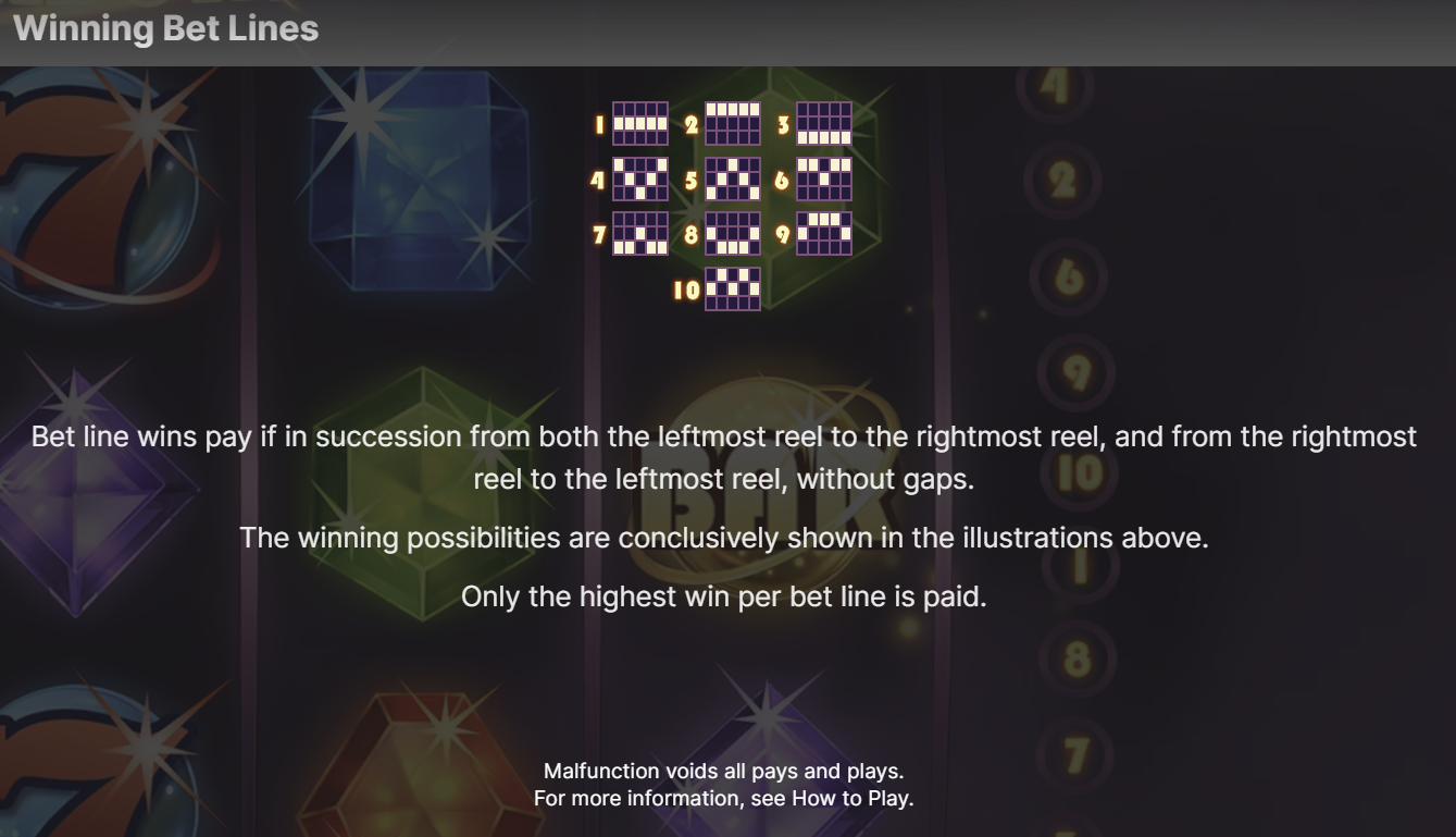 Wygrywające linie zakładów Starburst